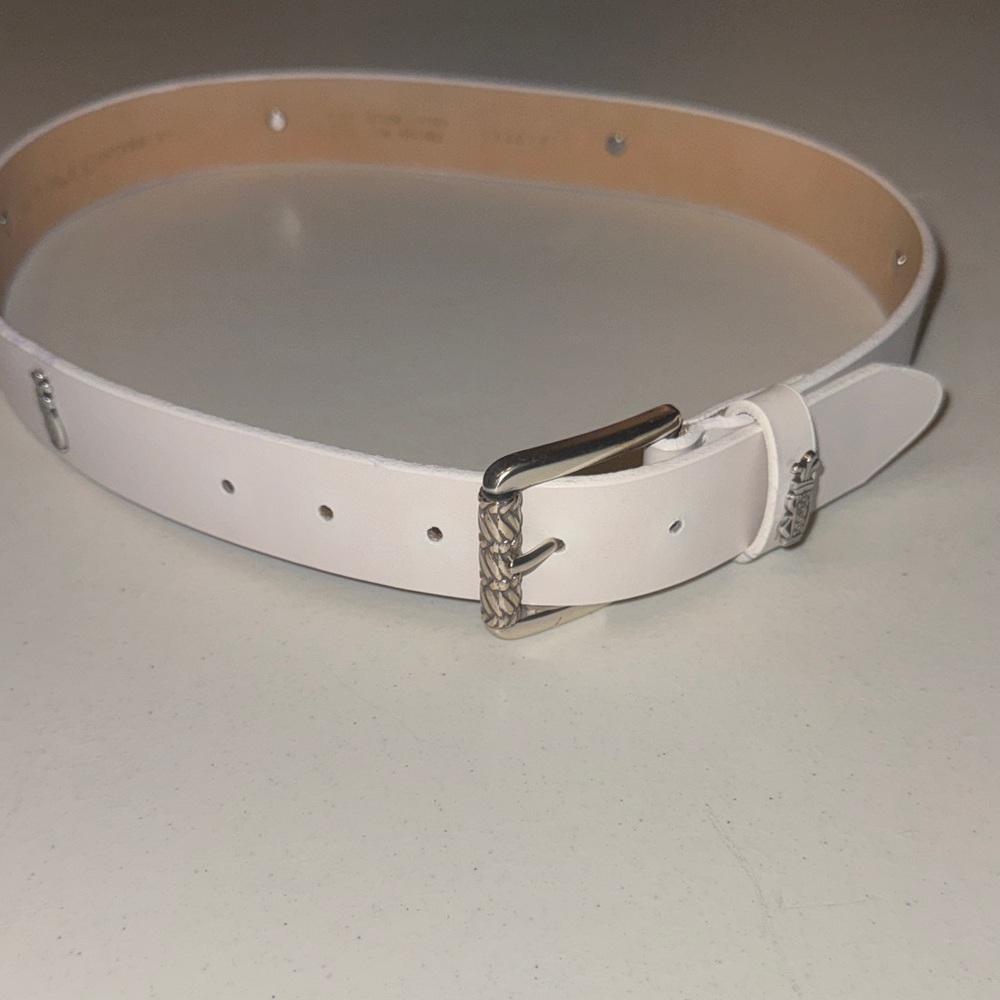 Elegant White Leather Belt